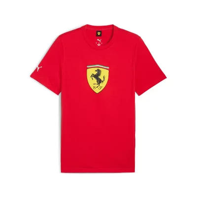 T-Shirt À Manches Courtes V-Cou Logo Rouge Vrai Scuderia
