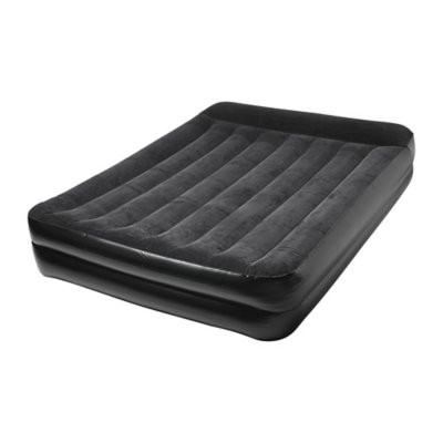 Matelas gonflable 2 personnes premium, lit d'appoint pneumatique avec pompe  electrique intégrée, flocage et pvc, oreiller et porte - Cdiscount Maison