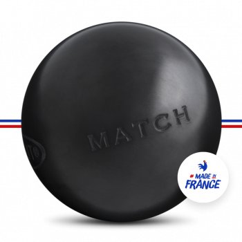 Obut Match Noire – Boules De Pétanque 72 Mm – 690 G – Acier Carbone – Set 3 Boules + Jack + Sac