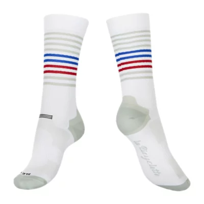 Chaussettes hautes blanches avec logo noir pour la course à pied et le vélo