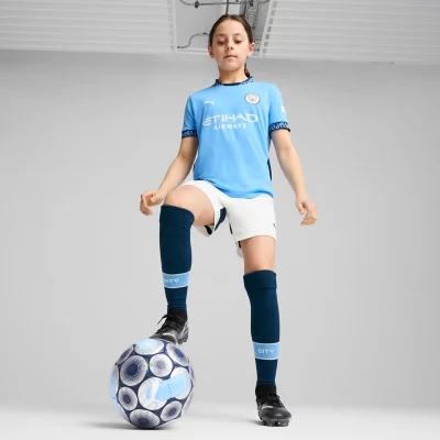 Chaussettes Manchester City 2023/24 Enfant - Design Bleu Avec Motif étincelle électrique
