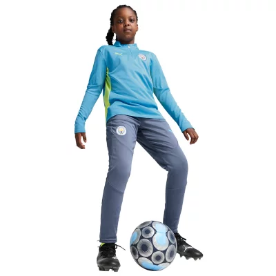 Pantalon De Survêtement Manchester City - Garçon 4-5 Ans - Jogger Bleu - Polycoton Molletonné