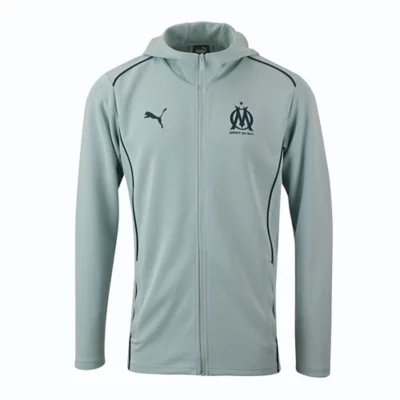 Puma - Veste Zippée OM Prematch 767264 Blanc Gris