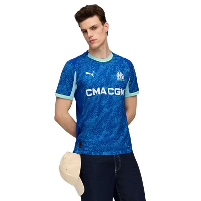 Maillot Olympique De Marseille OM 2026 - Taille M Adulte - Bleu + Patchs