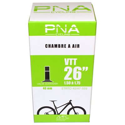 Chambre à air vélo 26 pouces 1,95/2,125 54/57-559 grosse valve 