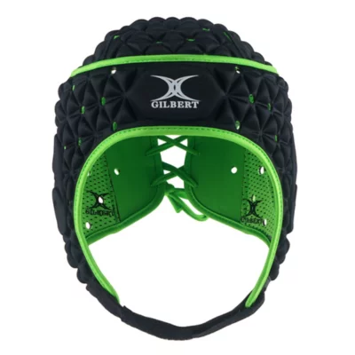 Casque De Rugby Gilbert Noir – Protection Optimale, Attache Velcro, Serrage Arrière – Adulte/unisexe