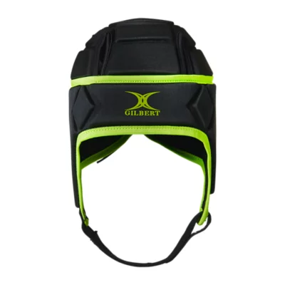 Gilbert Air Casque De Rugby Mixte Noir/Vert - Confort Optimal Et Protection Maximale Taille S