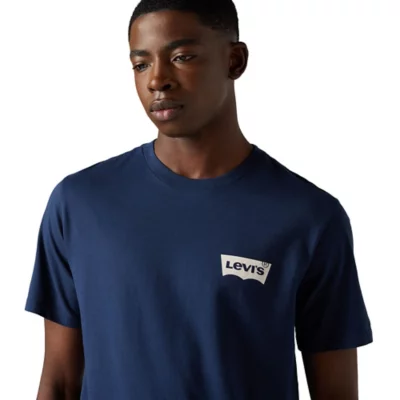 T-shirt Levi's Homme Bleu Marine - Taille S, 100% Coton, Logo Iconique, Neuf Avec étiquettes