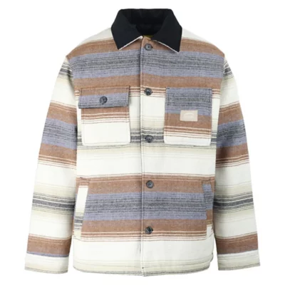 Veste Homme Oxbow M2jaoul – Coupe Classique, Doublure Sherpa Imprimée – 70% Polyester, 20% Laine – Fermeture Zip Et Pressions