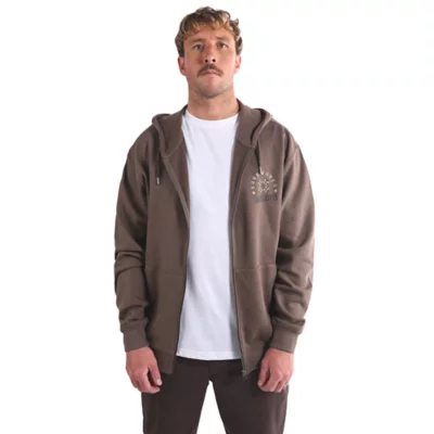 Sweat zippé imprimé devant/dos Marron foncée | BZB
