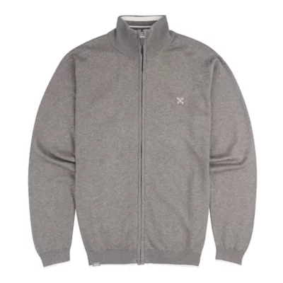 Gilet Homme Zippé Avec Col Montant Doublé Gris Fonce