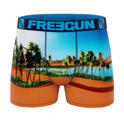 Boxer Homme FREEGUN - Microfibre Extensible - Motif Hibou - Pour Sport & Quotidien - Taille Unique (ceinture 35 Mm) - 2