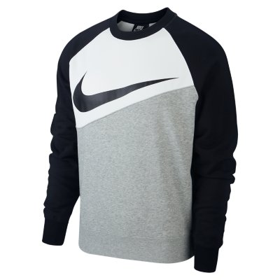 nike swoosh crew neck sweat in grey