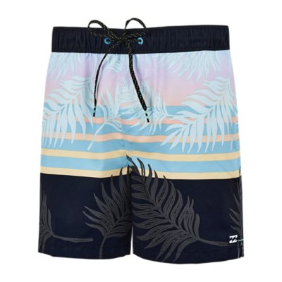 Short De Bain Natation Homme - Swimshort 100 Long - All Palm Noir