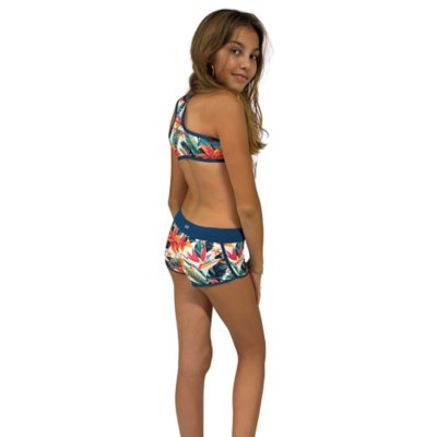 Haute Pression Maillot De Bain 2 Pieces Fille Imprime Tropical