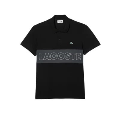 Polo À Manches Courtes Homme En Coton Noir LACOSTE INTERSPORT