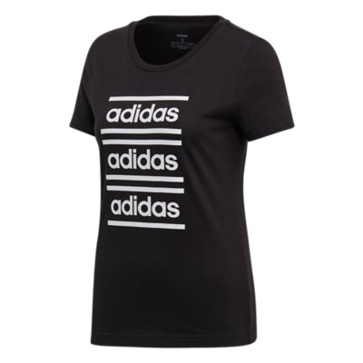 tee shirt adidas femme blanc et noir