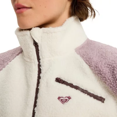 Sweatshirt Roxy Waves Of Warmth Color Block Femme - Polaire Demi-Zip