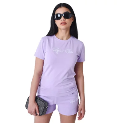 T-shirt Broken Promises Tie-dye Violet/noir – Manches Courtes Femme Taille L