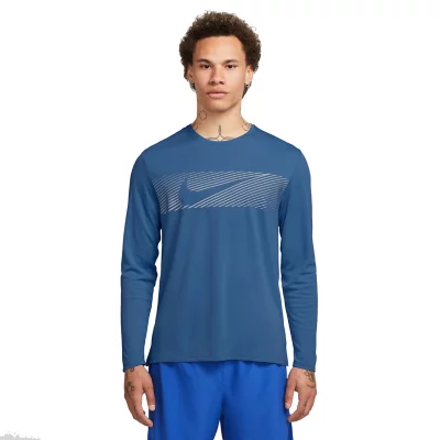 T-shirt de running manches longues, logo bleu marine Adidas Performance | La Redoute