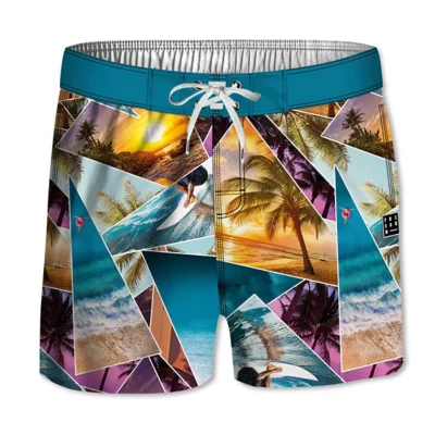 GUGGEN Mountain Homme Short De Bain Le Motif Change Lorsqu'il