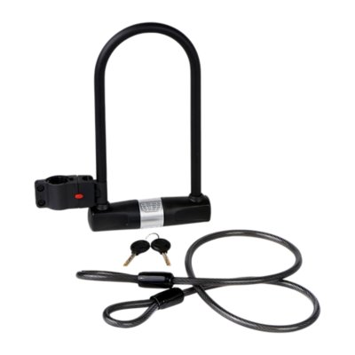 Antivols en U & Antivol Velo Electrique, Antivol U pour Vélo Électrique  avec Support Antivol Scooter Haute Sécurité avec Cable en acier de 1200 mm,  Robuste Cadenas Velo Antivol Trotinette Electrique 