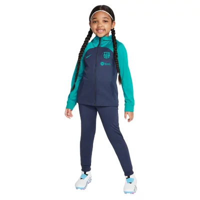 Creation Ensemble Veste Survetement FC Barcelone A Capuche Enfant Gris