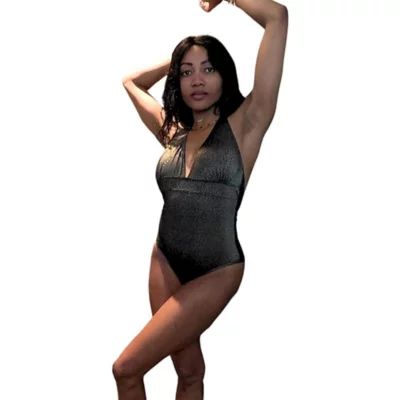 Maillot Femme élégant Maillot De Bain 1 Pièce Haute Pression - Uni Marine Femme Fin Bretelles Maillot Bain Sport Chic