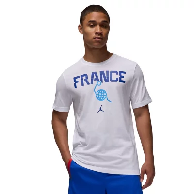 Tee-shirt De Basketball Homme Équipe De France 24 Blanc et bleu