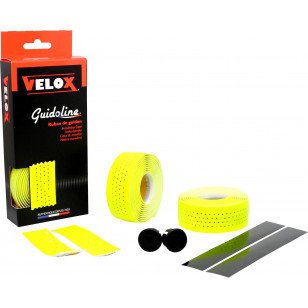 Velox Guidoline Bicicleta Manillar con Enchufe y Acabado Fluo Cintas de Agarre, Unisex, Guidoline Bike Handlebar with Plug and Finishing Fluo Grip, High Viz Red, Talla única