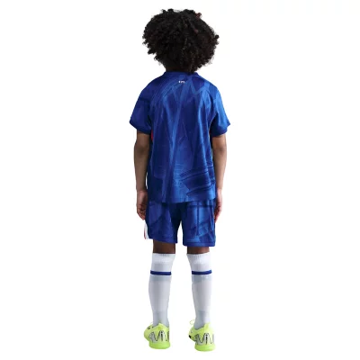 Pyjama Officiel Chelsea FC – Bleu, Broderie Blason, Short élastique, Pour Enfant, Réplique Maillot