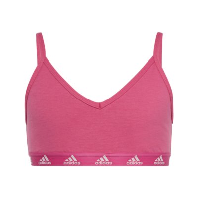 adidas Training - Aeroknit - Brassière de sport à maintien léger avec bande  griffée - Rouge