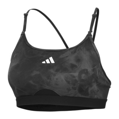 adidas Training - Brassière de sport maintien léger à logo 3 bandes - Noir