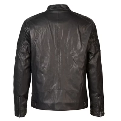 Blouson Bomber En Cuir Noir Pour Homme - Taille XL, Style Motard - Parfait état Occasion