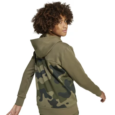 Sweat à Capuche Zippé Garçon DC Comics – Gris Camouflage, Taille L, Manches Longues