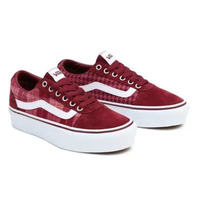 Chaussure Vans Plateforme Femme Rouge Vans Sneakers Compensées