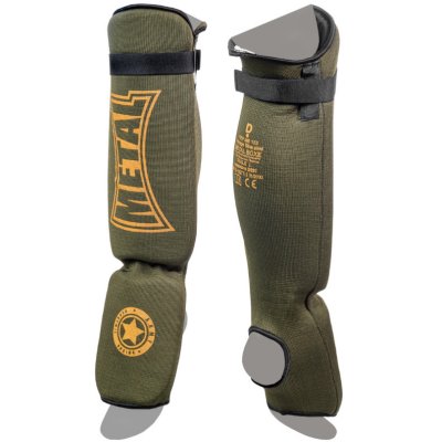 Protège-Tibias METAL BOXE Blanc Taille L - Garde Tibia Avec Velcro