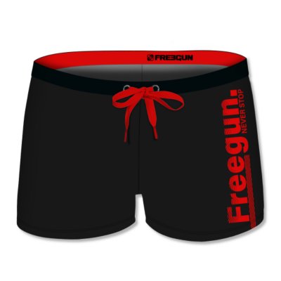 Boxer de bain garcon uni avec logo FREEGUN