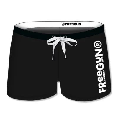 Boxer de bain garçon uni avec logo FREEGUN