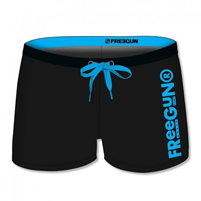 Boxer de bain homme uni avec logo FREEGUN