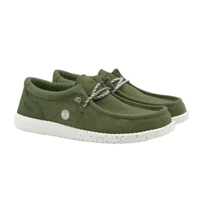 Chaussures Bateaux Serge Blanco homme Saint Jean Kaki Textile A enfiler