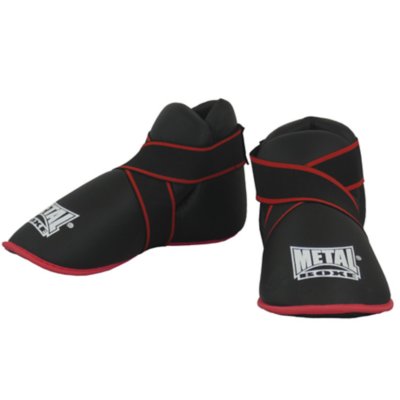 METAL BOXE Protège-Tibias + Pieds Adulte Unisexe, Noir, S 