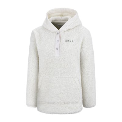 Roxy Sweat Femme Blanc Sweatshirt À Capuche Femme Earth Down Blanc