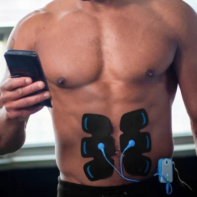 EMS Équipement Conditionnement Physique : Stimulateur muscle jambe/bras, patch abdominal intelligent pour renforcement musculaire - Sport