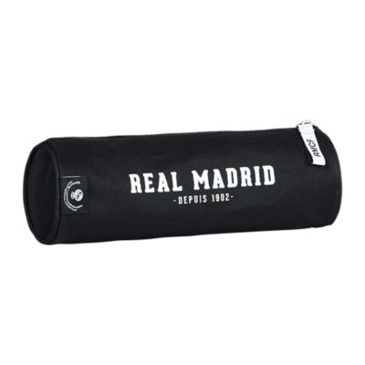 Trousse Scolaire Real Madrid - Collection Officielle, Polyester - 7x22x7 Cm - Cadeau Fan De Foot