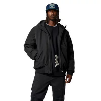 Parka à capuche multipoche noir homme