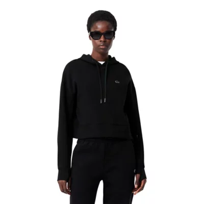 Sweatshirt Gilet Lacoste Noir Femme Sweat à Capuche Zippé Lacoste
