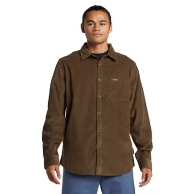 QIXING Chemise En Velours Côtelé à Manches Longues Pour Homme