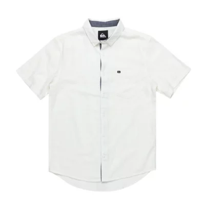 Chemise manches courtes en maille piquée fluide homme blanc