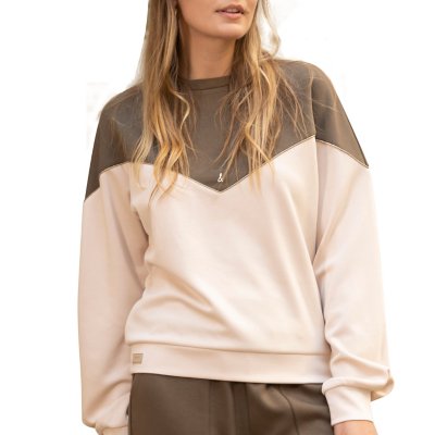 Sweatshirt femme Lola Crème Multicolore UN9025  HAPPY&SO